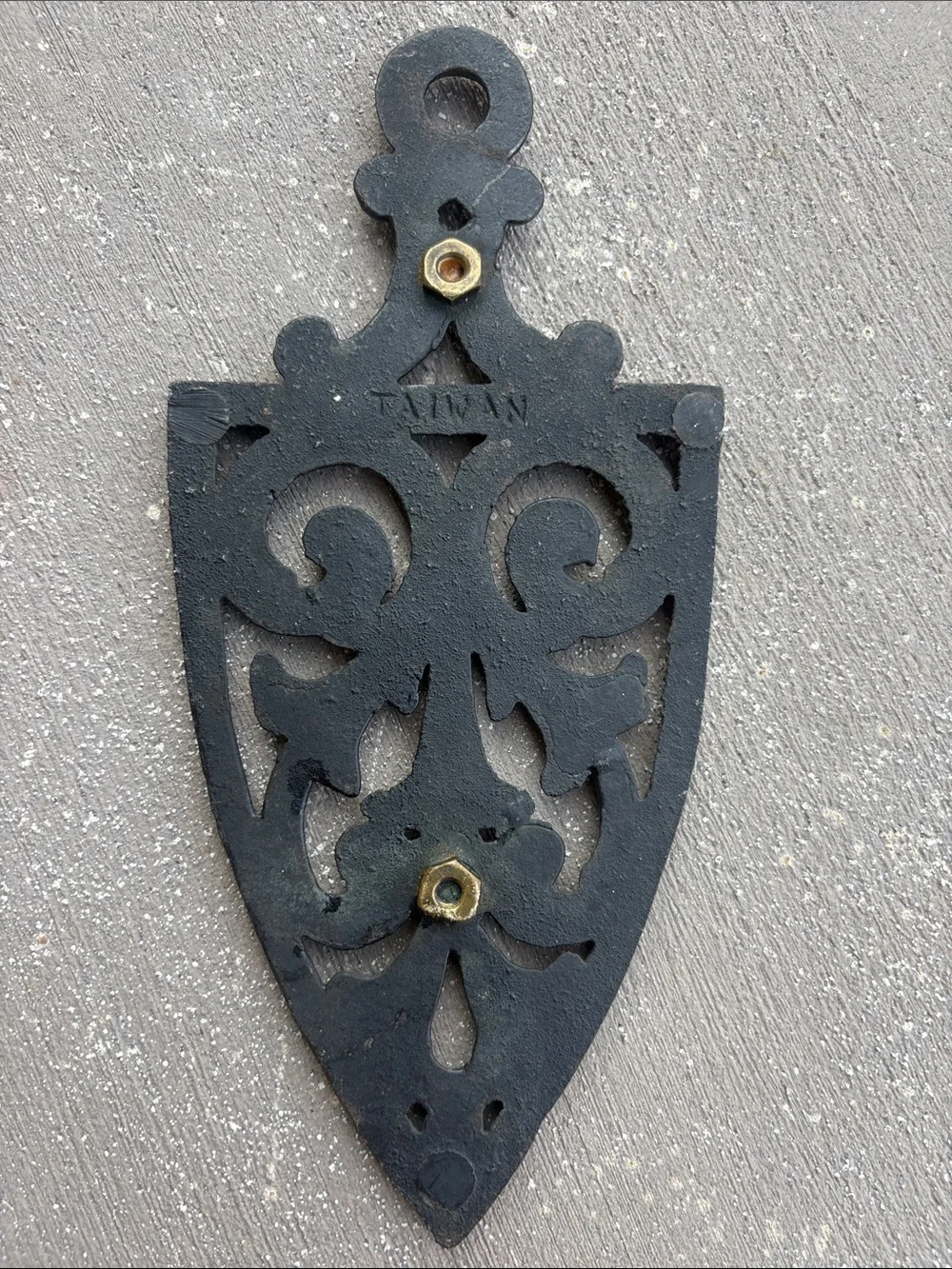 Vintage Black Ornate Wall Hook Plaque